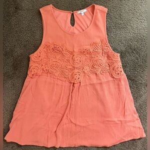 JODIFL Coral Sleeveless Lace Tank Top